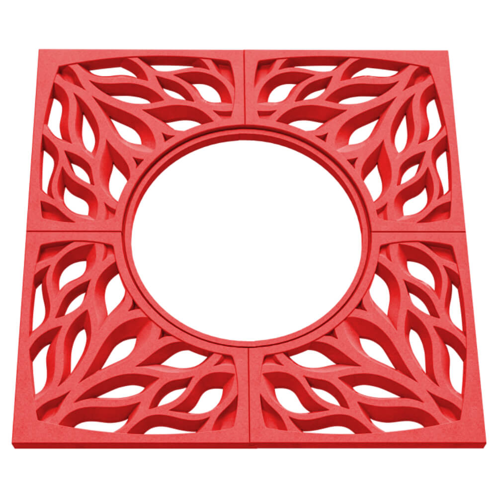 Приствольная решетка для дерева ZKING CRUST 1.2х1.2м Красная